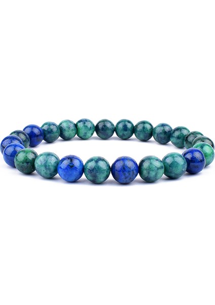21CM Tarzı 38 Numara Lapis Lazuli Bileklik Erkek Doğal Şifa Enerjisi Lazuli Bilezik Cilalı 8mm Lazurit Boncuk Bilezik Kadın Takı Hediye (Yurt Dışından)
