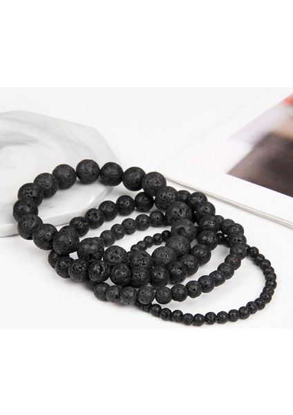 8mm Tarzı No.6 Lav 1 Adet Doğal Akik Taşlı Boncuklu Bileklik Takı Kadın Erkek Parti Arkadaş Sevgili Iyileştirici Bilezikler Hediye (Yurt Dışından)