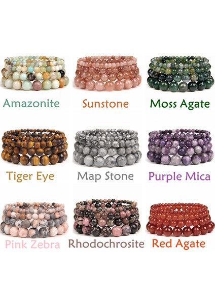 8mm Tarzı No.6 Lav 1 Adet Doğal Akik Taşlı Boncuklu Bileklik Takı Kadın Erkek Parti Arkadaş Sevgili Iyileştirici Bilezikler Hediye (Yurt Dışından) modelleri