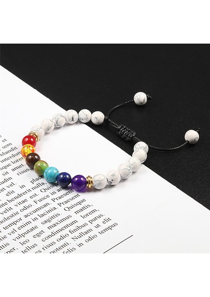 7 Çakra Erkek Kadın Beaded Bilezik Bilezikler Şifa Kaplan Gözü Taşı Çakra Dua Şans Buda Bileziği Ayarlanabilir Takı Hediyeler (Yurt Dışından)
