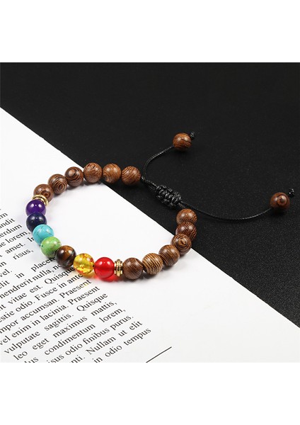 7 Çakra Erkek Kadın Beaded Bilezik Bilezikler Şifa Kaplan Gözü Taşı Çakra Dua Şans Buda Bileziği Ayarlanabilir Takı Hediyeler (Yurt Dışından)