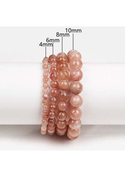 4 mm Boncuk Stili Güneştaşı Yeşim Doğal Taş Bilezik 8 mm Boncuk Esnek Bilezik Kadınlar Için Erkekler Pembe Zebra Agat Turkuaz Lav Meditasyon Yoga Takı (Yurt Dışından)
