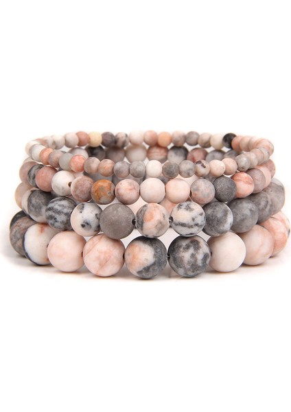4 mm Boncuk Stili Güneştaşı Yeşim Doğal Taş Bilezik 8 mm Boncuk Esnek Bilezik Kadınlar Için Erkekler Pembe Zebra Agat Turkuaz Lav Meditasyon Yoga Takı (Yurt Dışından) fırsatları