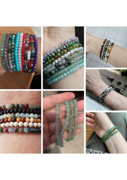 4 mm Stil Zebra Taşı Doğal Iyileştirici Enerji Mineralli Takı Kadınlar Vintage Pulsera Erkekler Gri Labradorit Sarı Aventurin Taş Boncuk Bilezikler (Yurt Dışından)