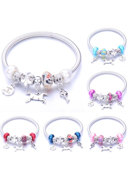 0030PK Eldiven Aşk Barış Anahtar Esnek Boncuk Bilezik 6 Renkli At Alaşım Lotus Şans Bilezik Kadın Erkek Yoga Takı Hediyeler (Yurt Dışından) indirimleri