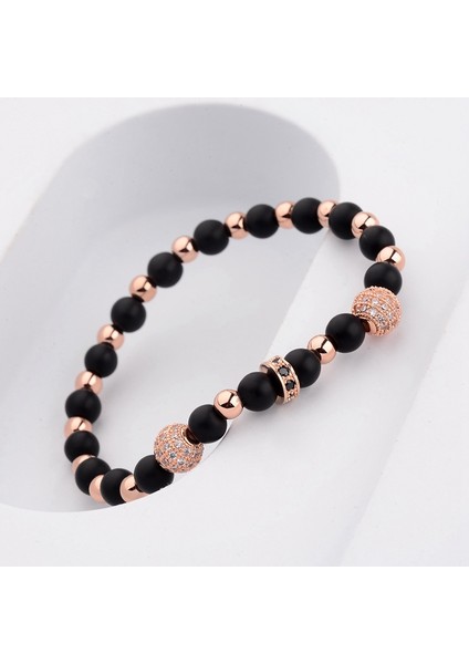 Siyah Erkekleri Büyüle Cz Zirkon Taşlı Bakır Top Bilezik Klasik Yuvarlak Taş Boncuklu Altın Bilezikler Parti Moda Takı (Yurt Dışından) fırsatları