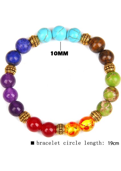 19CM Tarzı Kırmızı Kadın Erkek Yoga Enerji Denge Taşlı Doğal Taş Streç Bileklik 7 Çakra Şifa Reiki Bileklik El Yapımı Takı (Yurt Dışından) modelleri