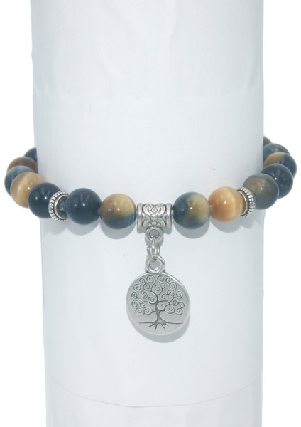 Kara Ağ Taşı Kadın Erkek Yoga Bileklik Femme Için 8 mm Doğal Taş Ağacı Hayat Boncuk Lapis Lazuli Kaplan Gözü Akik Mala Boncuk Bilezikler Bilezikler (Yurt Dışından) fırsatları