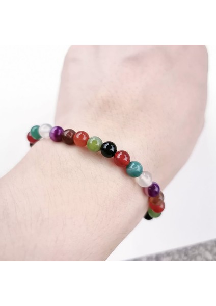 20CM Tarzı Topaz Kadın Erkek Kaplan Gözü Pembe Kristal Volkanik Taş Akik Doğal Boncuklu Yoga Esnek Bileklik - 6mm Minimalist Doğal Bilezik (Yurt Dışından) indirimleri