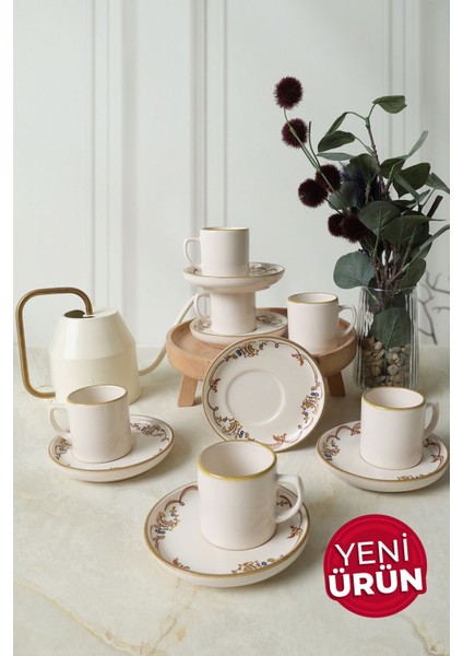 Bronze Bloom Nordic Kahve Takımı 12 Parça 6 Kişilik 22928-29