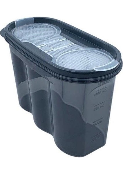 Büro Ev Ofis Mutfağı Için 1,2lt Çift Kapaklı Ölçekli Erzak Kuru Gıda Saklama Kabı indirimleri
