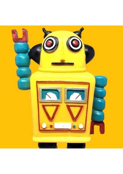 Pratikaı Nostaljik Uzaylı Robot Biblo | Sevimli Dekoratif Figür