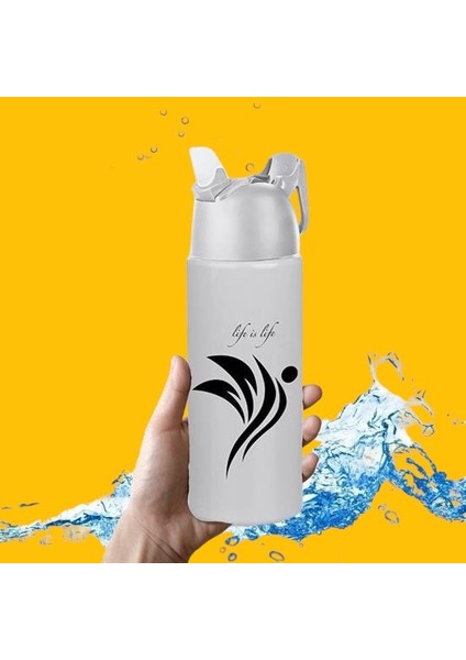 Pratikaı Kilitlenebilen Desenli Sporcu Matarası | 700 Ml Güvenlikli Spor Su Şişesi