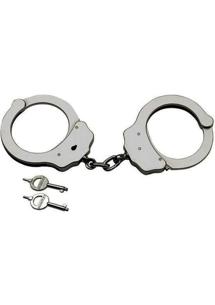 Polis Asker Bekçi Kelepçesi Polis Kelepçesi Zincirli Kelepçe Gri Metal Kelepçe Anahtarlı Kelepçe