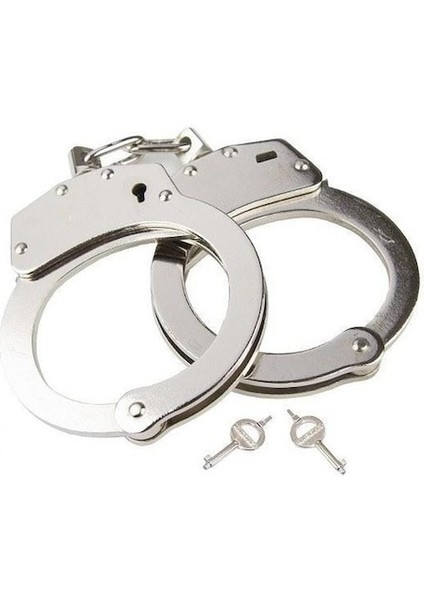 Polis Asker Bekçi Kelepçesi Polis Kelepçesi Zincirli Kelepçe Gri Metal Kelepçe Anahtarlı Kelepçe