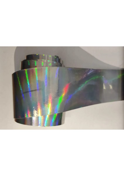 Hologram Gökkuşağı Rainbow Süsleme ( 7cmx2.5metre) Şerit Hologram Folyo Bant