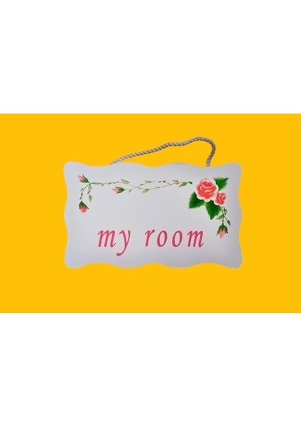 Pratikaı My Room Benim Odam Kapı Askısı | Dekoratif Çiçek Motifli Tasarım