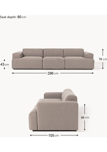Most Mollista 3 Modül Kanepe Koltuk 10 Kahverengi Keten Kumaş Yataş Sünger (Evinize Teslim)