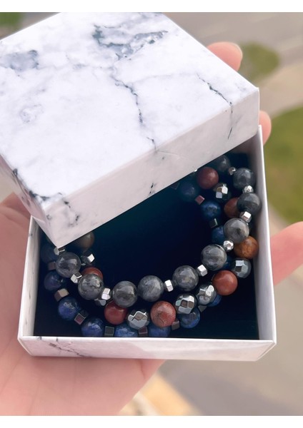 Nursaat 3 Lü Özel Tasarım Unisex Doğal Taş Bileklik Çakra, Turkuaz, Yeşim, Akik ve Sitrin Taşları 07 fırsatları