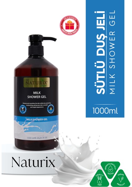 Sütlü Duş Jeli Nemlendirici ve Cildi Yumuşatan Günlük Temizlik Jeli - 1000 ml