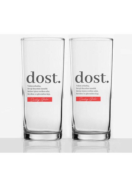 İsme Özel Dost Baskılı 2li Rakı Bardağı fiyatları