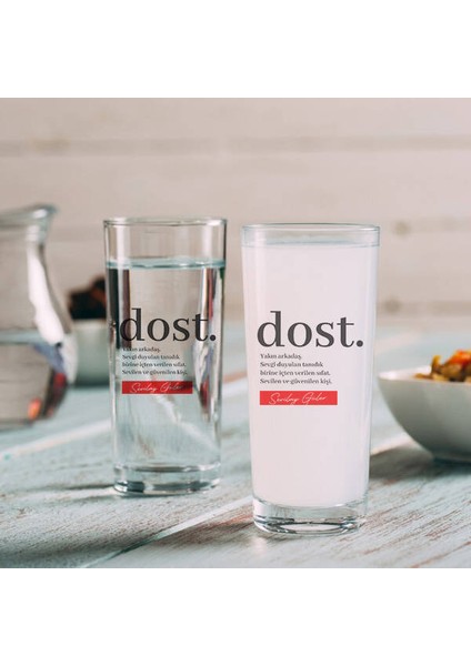 İsme Özel Dost Baskılı 2li Rakı Bardağı modelleri