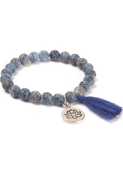 Kantaşı Doğal Taş Lotus Buddha Şans Mala Bileklik ile Püskül Türk Mavisi Boncuk Bilezikler Kadınlar Yoga Dua Bileziği Budist (Yurt Dışından) indirimleri