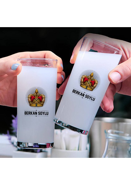 Kral Tacı Temalı Hediyelik İkili Rakı Bardağı Seti