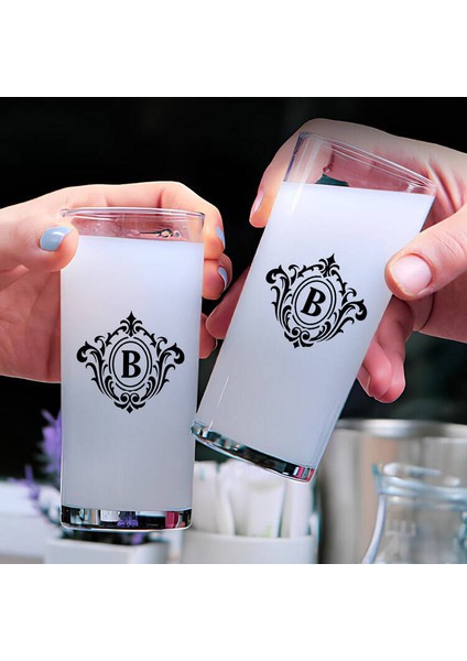 Kişiye Özel İsim Baş Harfli İkili Rakı Bardağı