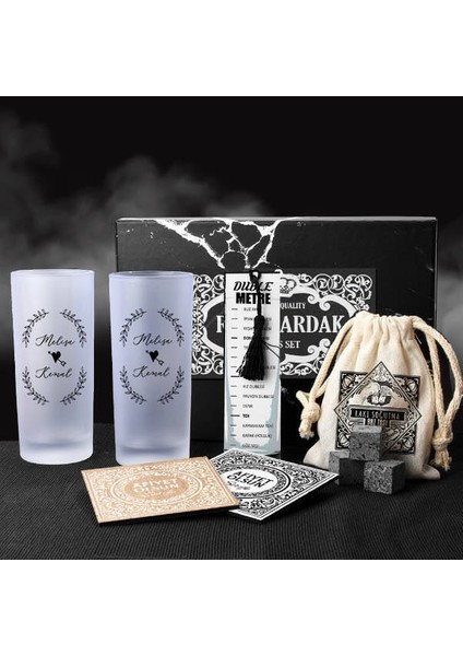 Aşk Oku Romantik Rakı Kadehi Seti Hediye Kutusu