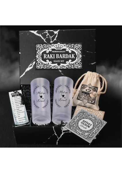 Aşk Oku Romantik Rakı Kadehi Seti Hediye Kutusu fiyatları