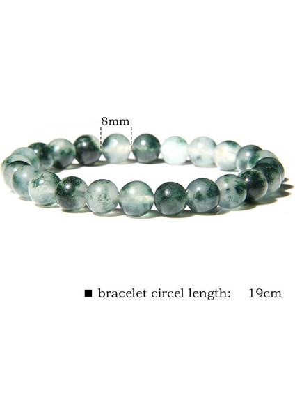 21CM Tarzı Gül Altın Rengi Yüksek Doğal Yosun Akik Boncuklu Bilezik Moda Yeşil Taşlı Enerji Denge Bileziği Takı Kadın Erkek Hediye (Yurt Dışından) modelleri