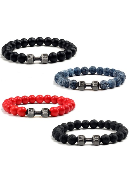 Yeşil 14 Stil Dambıllar Lava Taşı Boncuk Bileklikler Kadın Takı Erkek Bilezik Metal Aksesuarlar Bileklik Çift Pulseras (Yurt Dışından) indirimleri
