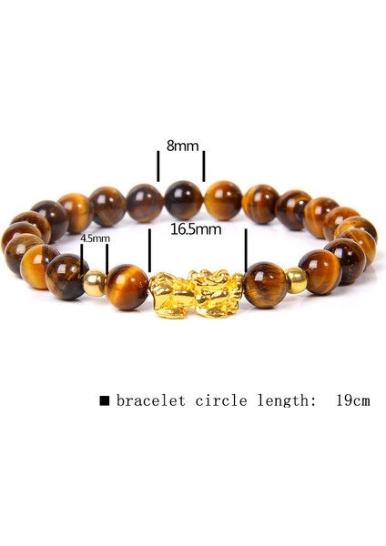 19CM Tarzı Aytaşı Kadın Erkek Feng Shui Buddha Bilekliği Altın Piuxiu Şans Bilekliği Doğal Kaplan Gözü Taşı Kuvars Kristal Boncuklar Zenginlik Bilekliği (Yurt Dışından) modelleri