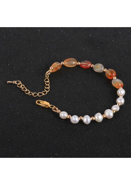 Kırmızı Oniks 2020 Moda Barok Inci Doğal Taş Boncuklu Bilezik Kadınlar Için Boho Düzensiz Kristal Labradorit Boncuk Zincirler Trend Takı (Yurt Dışından) indirimleri