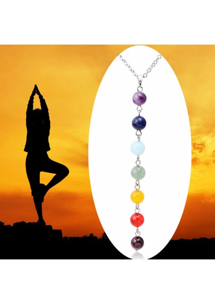 Kolye Kadınlar Için 7 Çakra Doğal Taş Kolye Yoga Reiki Şifa Dengesi Maxi Çakra Doğal Taş Kolye (Yurt Dışından)