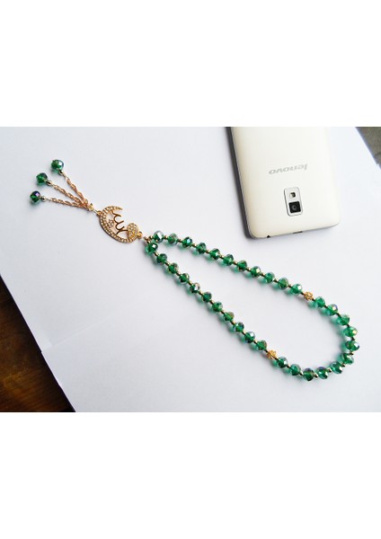 Malakit Yeşili Kristal Müslüman Kolye Aksesuarları Tasbih Tespih Bilezik Takı, Esnek Müslüman Tane Bilezikler Hediye (Yurt Dışından) fırsatları