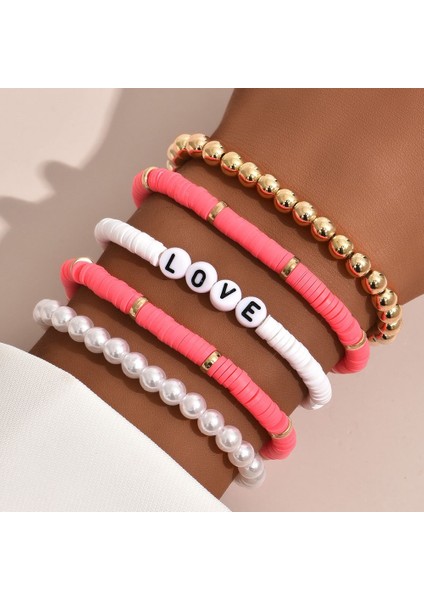 A Kadınlar Için Etnik Bohem Çok Renkli Bilezik Seti, Moda Incili Yumuşak Seramik Renkli Plaj Bileziği, Çiftler Boho Mücevher. (Yurt Dışından) fiyatları