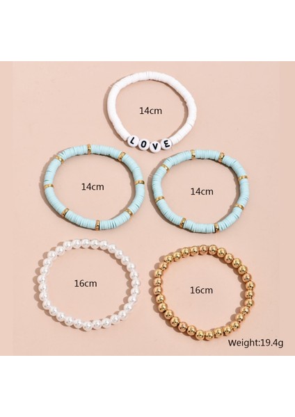 A Kadınlar Için Etnik Bohem Çok Renkli Bilezik Seti, Moda Incili Yumuşak Seramik Renkli Plaj Bileziği, Çiftler Boho Mücevher. (Yurt Dışından) indirimleri