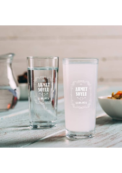 Tarihli ve İsme Özel Rakı Bardağı 2'li