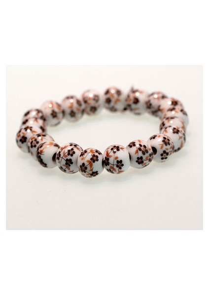 Stil 5 Yaratıcı Milli Tarz Çiçek Desenli Boncuklu Bilezik Saf El Yapımı Porselen Seramik Boho Bilezik Takı Hediyeleri (Yurt Dışından)