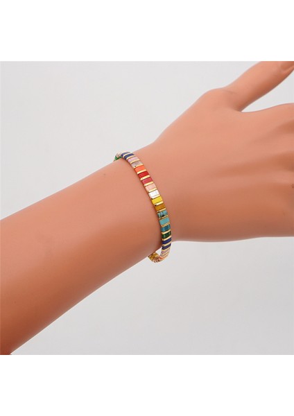 HDB141-22 2020 Bohemia Tila Miyuki Bileklik Kadınlar Için Karışık Renkler Moda Şık Sarma Ins Gökküşağı Desen Boncuk Bilezikler Boho Mücevher - Amac: (Yurt Dışından) indirimleri