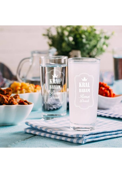 Kral Babam İsme Özel Rakı Bardağı