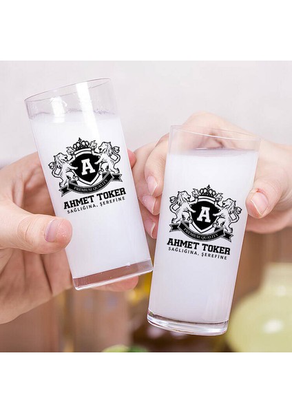 Renkli İsim Yazılı Hediyelik İkili Rakı Bardağı Seti fiyatları