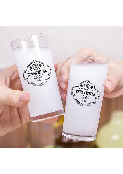 Kişiye Özel Hediyelik Tarihli İkili Rakı Bardağı fiyatları