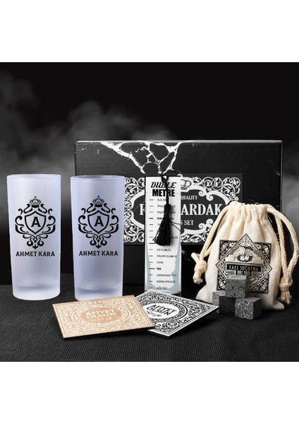 İsimli ve Harfli Rakı Kadehi Seti Hediye Kutusu fiyatları