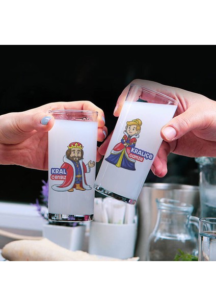 Kral ve Kraliçe 2li Rakı Bardağı