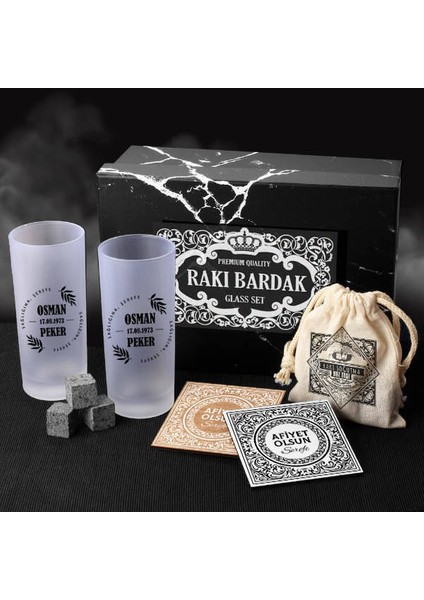 Babaya Hediye Rakı Bardağı Seti Hediye Kutusu