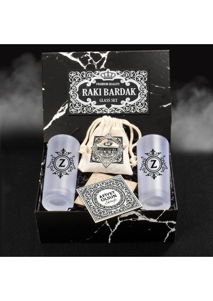 İsim Baş Harfli Rakı Bardağı Seti Hediye Kutusu fiyatları