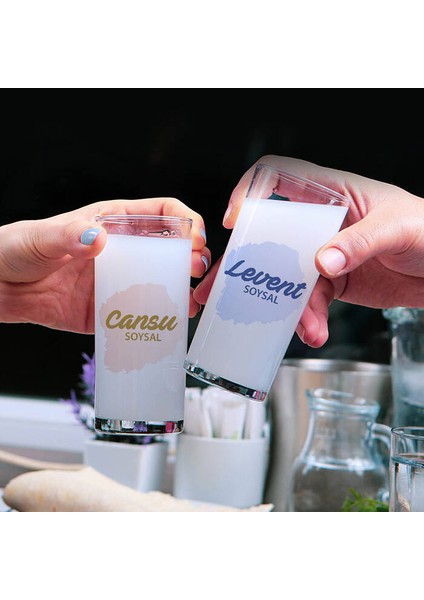 İsme Özel Baskılı 2li Rakı Bardağı